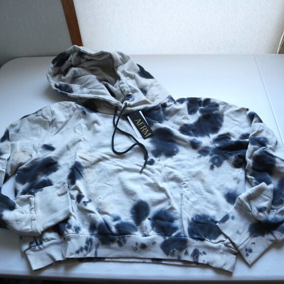NEW  AFRM Tie Dye Crop Hoodie / blush - noir size 1X - Picture 2 of 11
